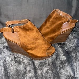 Charlotte Russe tan wedge heels